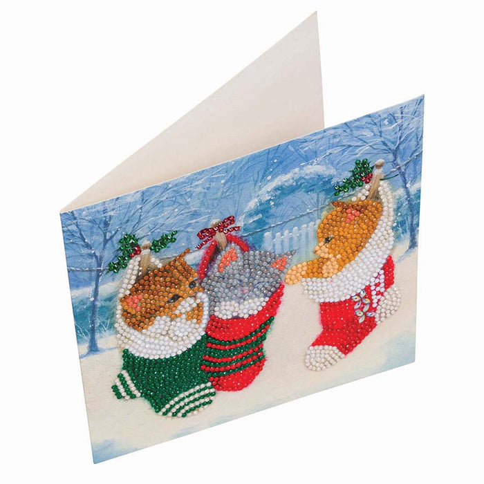 Crystal Art Card Kit: Christmas Kittens