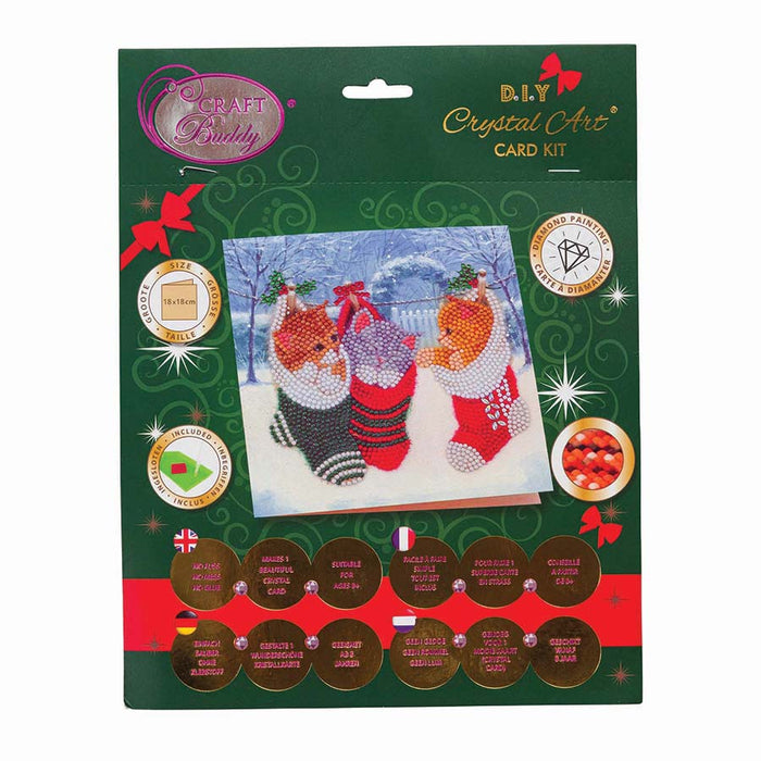 Crystal Art Card Kit: Christmas Kittens