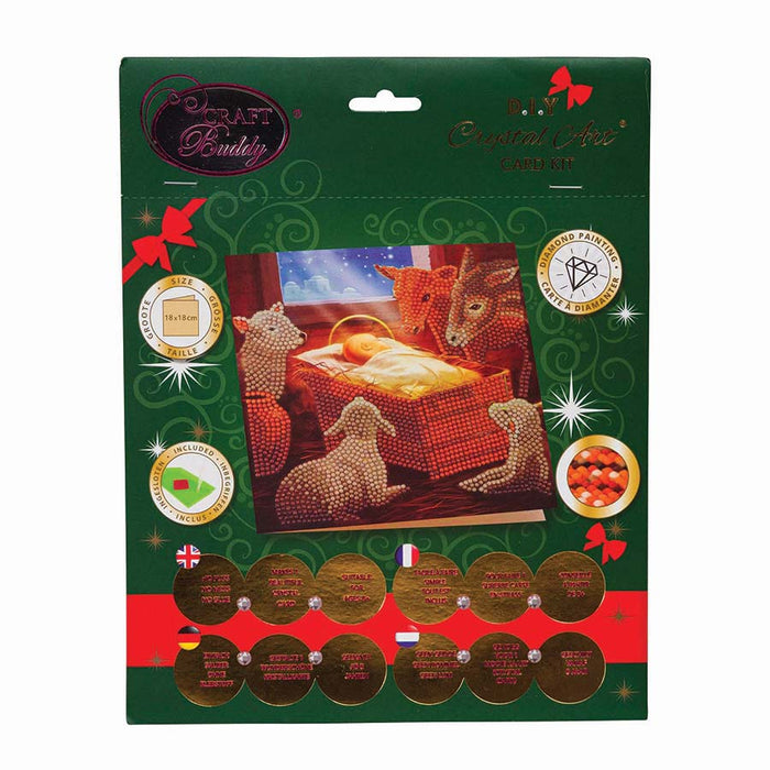 Bundle: Holy Night Family Pieces 350 Puzzle and Baby in a Manger Card Kit