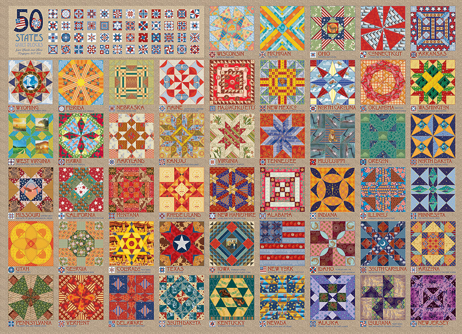50 States Quilt Blocks 1000 piece jigsaw, 40050