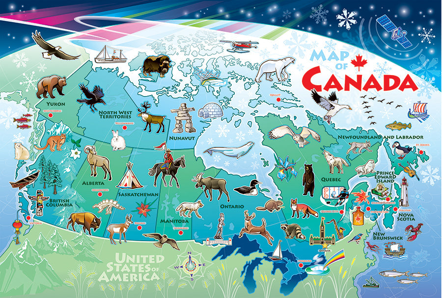 Mapa de Canadá (Piso 48pc)