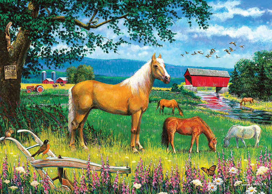 Horses in the Field (tray) 35 piece| 58905 |Cobble Hill Puzzles ...